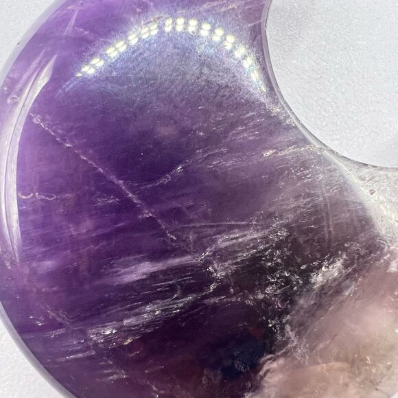 Amethyst Crystal Crescent Moon Carving Meditation Stone - Picture 5 of 10